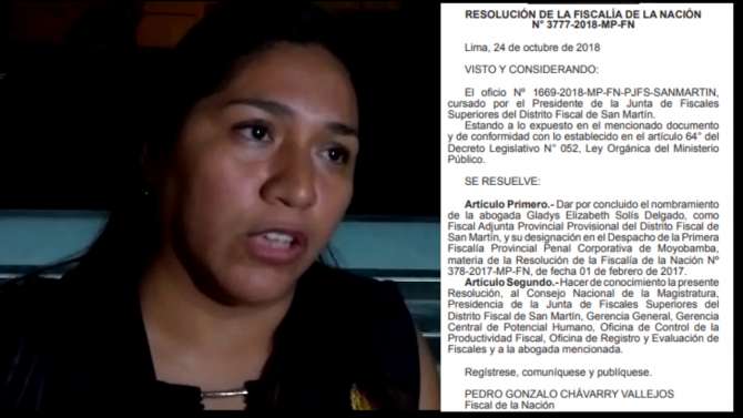 Por libertad de presuntos delincuentes dan por concluido nombramiento de fiscal en Moyobamba