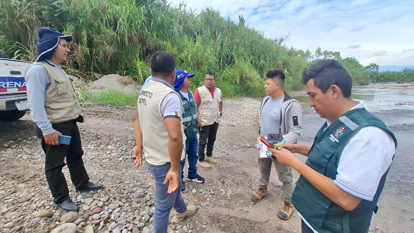 Awajún: ANA realiza inspección  en río Naranjillo con autoridades comunales y municipales