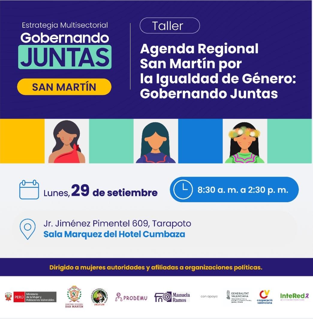 Mujeres autoridades de San Martín construirán Agenda Regional por la Igualdad de Género